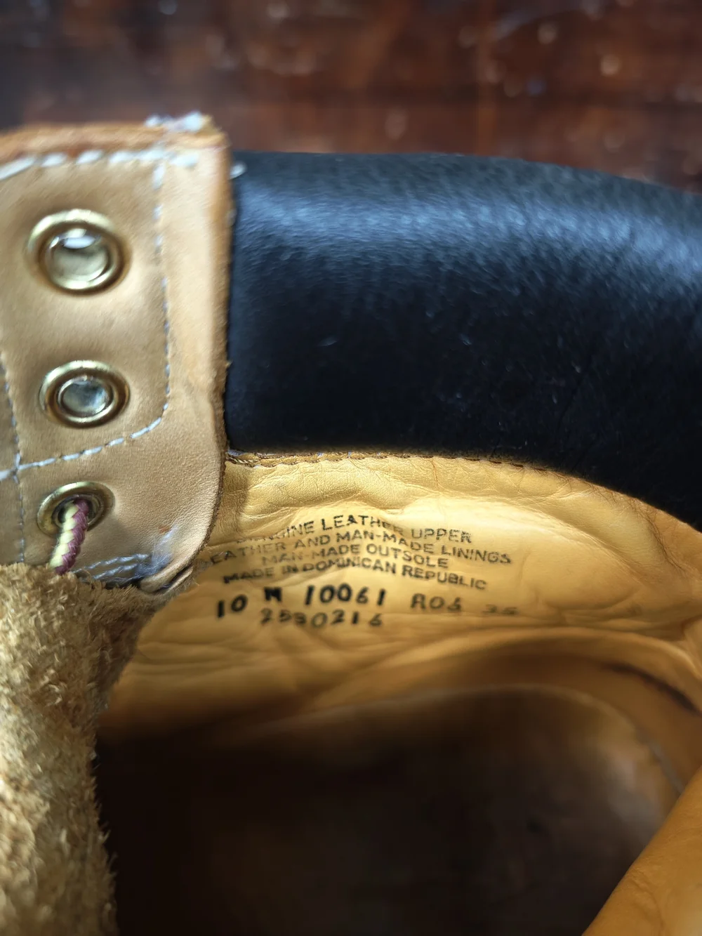 Timberland Wheat/Tan Work Boots with Black Collar